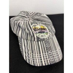 Billabong Lost In A Haze Cotton Striped Strapback Hat Black White JAHTLSAN